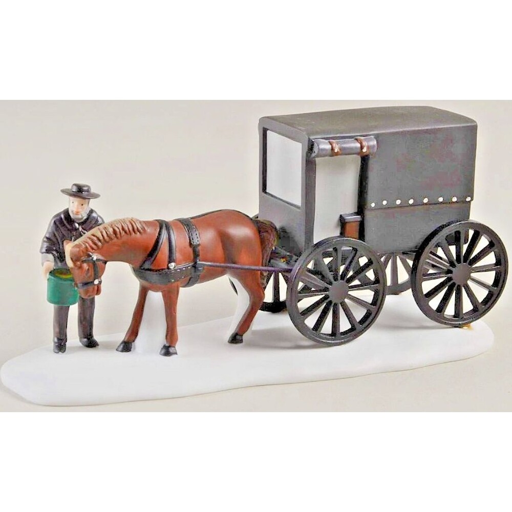 DEPT 56 #5949-8 Amish Horse and Buggy and Father New England Village New in Box